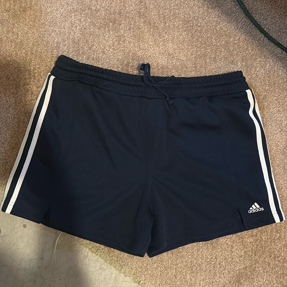 Adidas Shorts Womens Large navy blue Running Elastic Waist